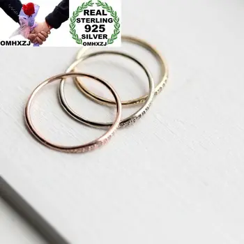 

OMHXZJ Wholesale European Fashion Woman Girl Party Wedding Gift AAA Zircon 925 Sterling Silver 18KT Yellow Rose Gold Ring RR395