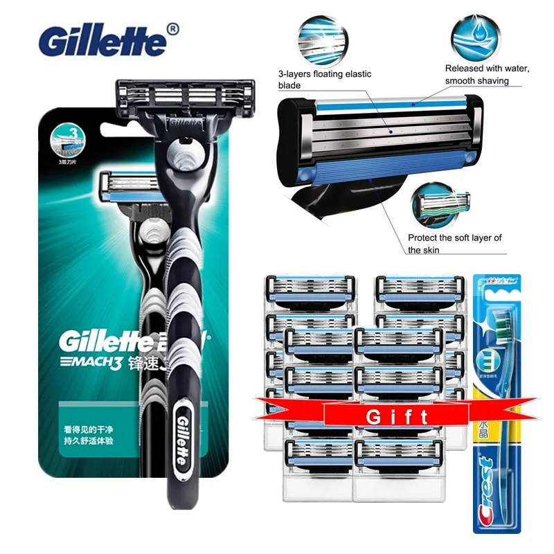 

Gillette Mach 3 Men Shaver Razor Blade Machine for Shaving Blade Mach 3 Cassettes for Shaving Blade for Gillette Get Gfit
