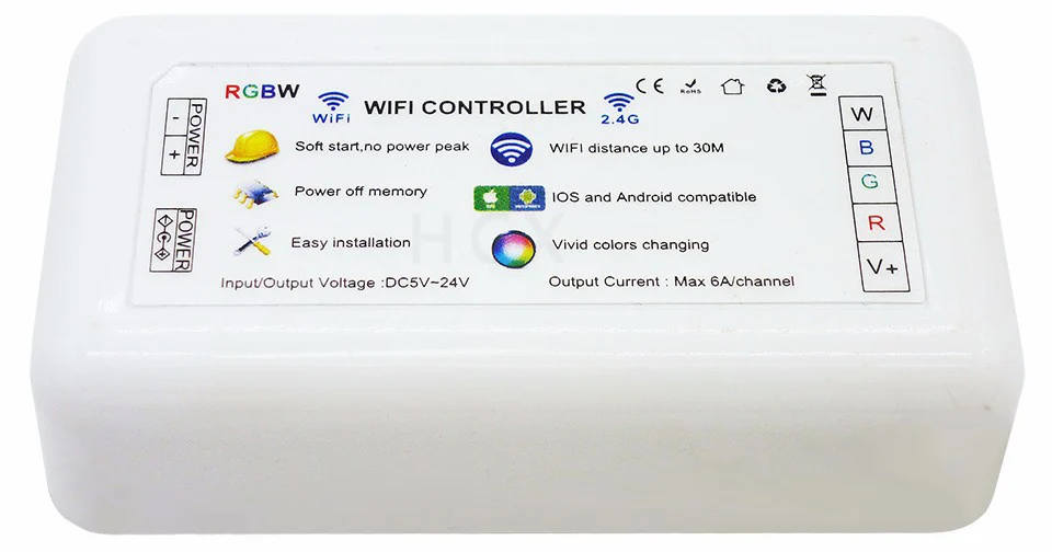 H802 WiFi RGBW светодиодный контроллер iOs Android APP WiFi светодиодный контроллер DC5V-24V вход 6A* 4CH выход для RGBW RGBWW светодиодные полосы