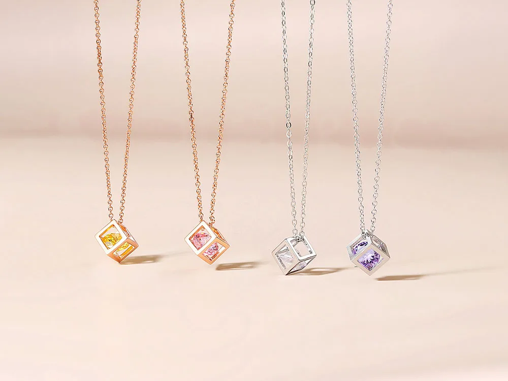 Zauberwürfel Förmigen Anhänger Halskette Für Frauen Ästhetischen Kette Auf Den Hals Trend 2022 Schmuck Halsband Für Weibliche Großhandel n279 – Detail 2