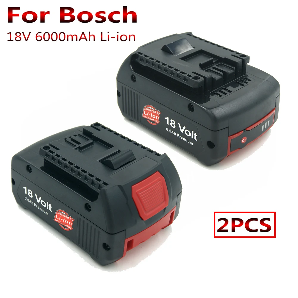 2 шт./лот 18 в 6A литиевая аккумуляторная батарея для Bosch аккумуляторные электроинструменты батареи BAT609 BAT618 BAT622 GSR18V-LI GSB18V-Li