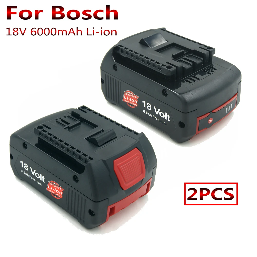 Сменный литиевый аккумулятор для Bosch 2 шт./лот 18 в 6A аккумуляторные батареи