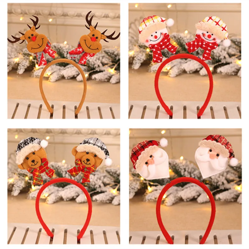 Рождественские украшения, повязка на голову Санта-Клауса, повязка на голову снеговика, головные уборы для взрослых и детей, украшения для рождественской вечеринки для дома Navidad