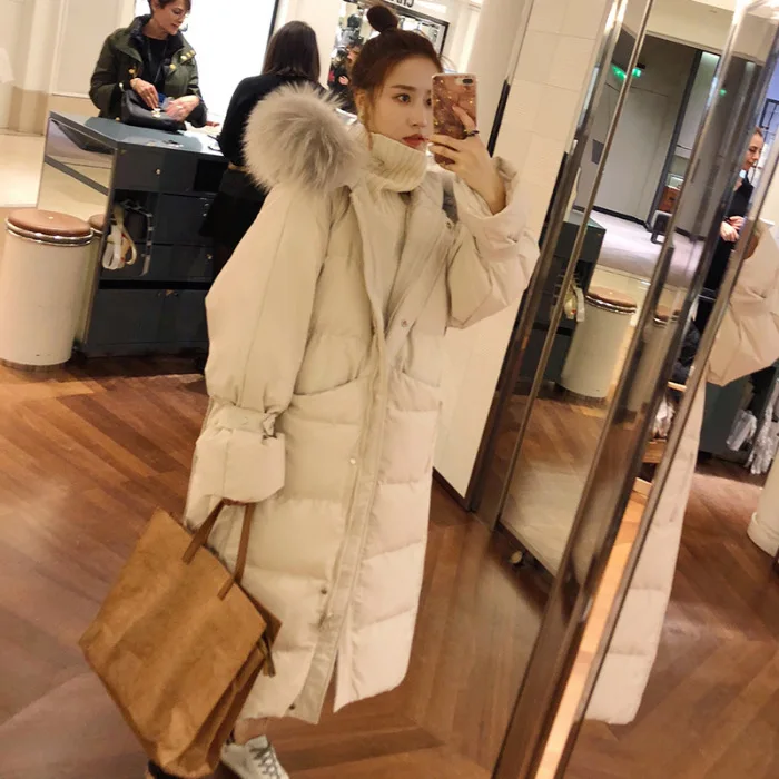 

Cotton-padded Clothes Women's Mid-length 2019 New Style Winter Korean-style Loose-Fit BF over-the-Knee Bread down Cotton WOMEN'S