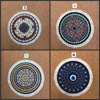 

Yuzuoan Tassel Persian Carpet Round Lock Household Table Mat Insulation Coaster Computer Player Non-slip Exquisite Mouse Pad