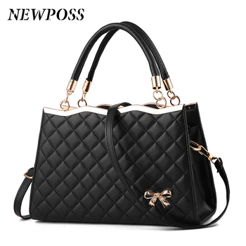 

Hot Sale Fashion Women Leather Handbag Inclined Female Bow-knot Shoulder Bags Handbags Lady Shopping Tote Soft Messenger Bag Sac