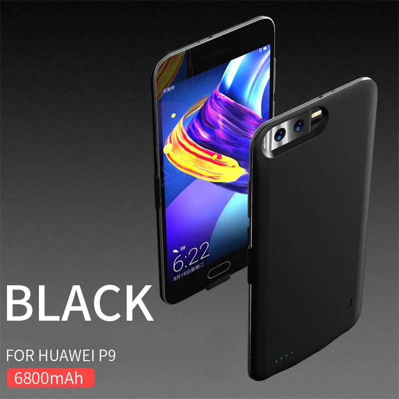 Black For P9 NENG, 6800 мА/ч, чехол для зарядного устройства, для Hauwei P9 P10, противоударный внешний аккумулятор, зарядка для huawei P9 P10 Plus, чехол - Цвет: Black For P9