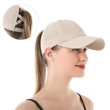 Baseball Caps For Women 2021 New Breathable Mesh Sun Visors Hats Female Summer European Outdoor Sports Criss Cross Ponytail Hat