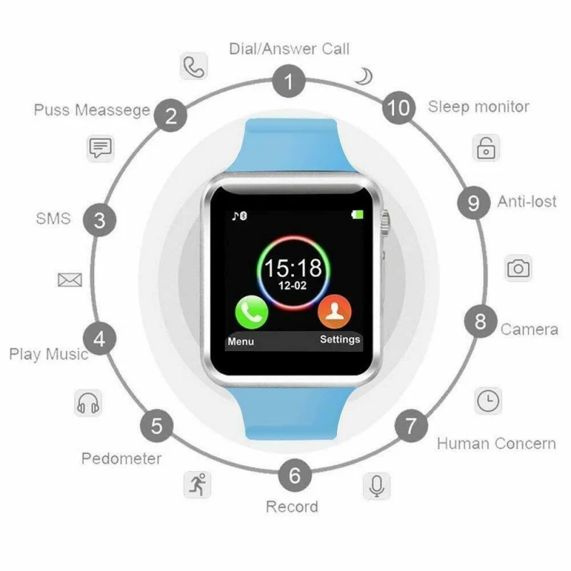 plug-in card smart watch popular fashion cutting-edge high-tech colorful