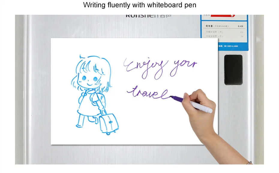 Магнитная доска для холодильника, Наклейка 16*13 дюймов, сухая салфетка, детская живопись, список покупок, Расписание, доска для сообщений