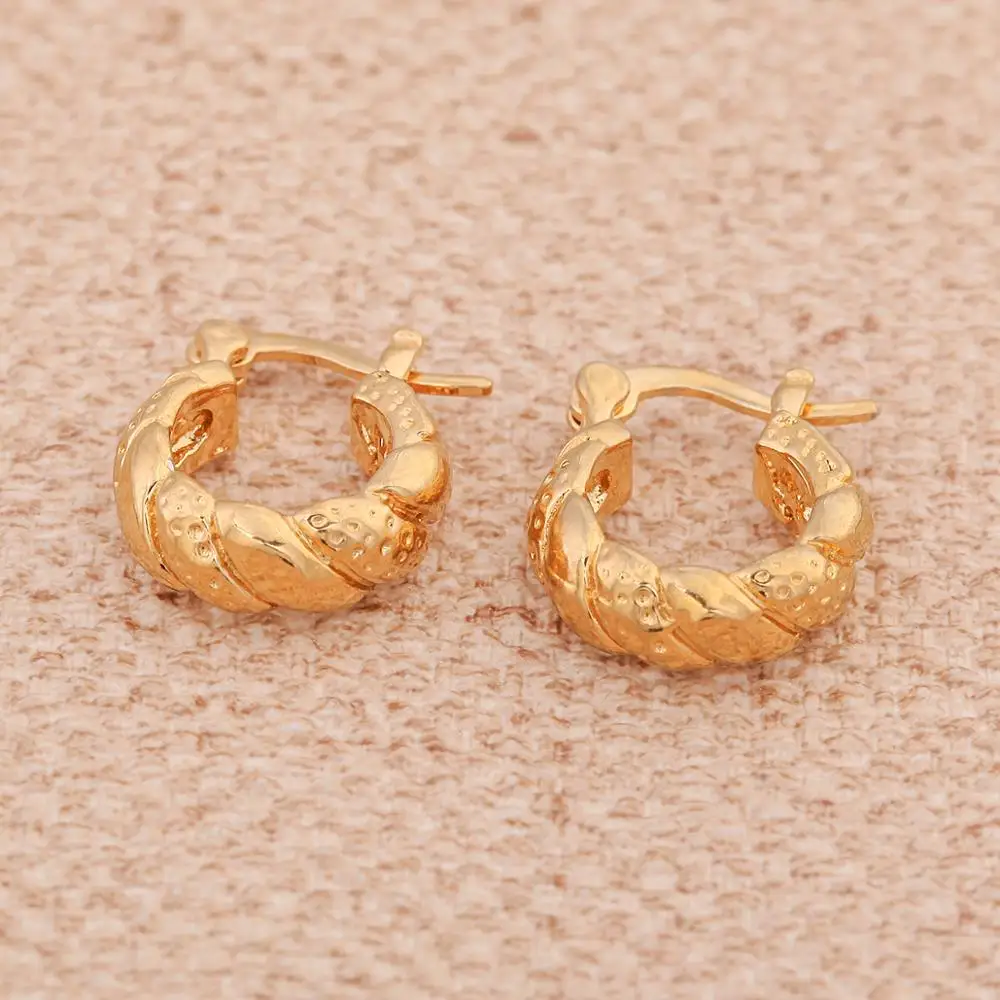 Stardust 24K золото цвет твист латунь металлические серьги обруч серьги Модные женские ювелирные изделия