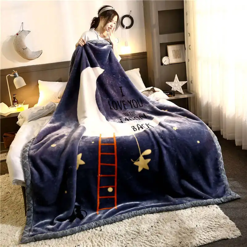 Современное одеяло Raschel s, мультяшное теплое одеяло, утолщенное фланелевое одеяло, постельные принадлежности, диван, офисное одеяло для взрослых и детей, одеяло King size - Цвет: yxrg