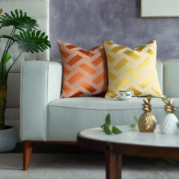 

DUNXDECO Cushion Cover Decorative Square Pillow Case Modern Simple Wave High Density Jacquard Coussin Sofa Chair Bedding Decor