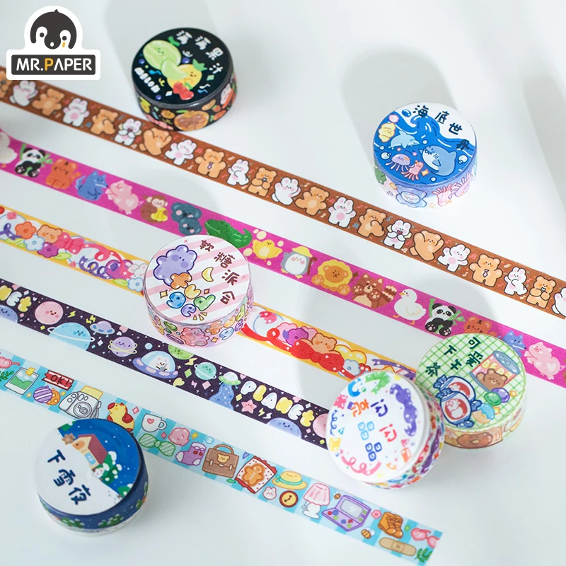Mr.Paper 12 Designs 1 Roll There Is A Small World Series Cartoon Style