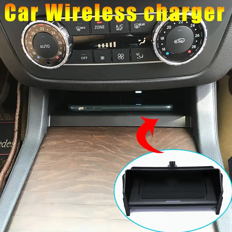 For Mercedes Gle Qi Wireless Charger 2014 2018 Gls Ml Gl Mobile Phone Fast Charging Adaptor 10w Plate Accessories W166 Charging Aliexpress