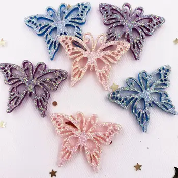 

16PCS Felt Fabric Glitter Paillette Hollow Butterfly Applique Wedding DIY Sewing Patch Hair Bow Accessories DIY Craft Supplies