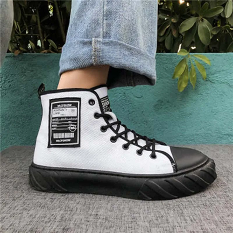 ISOOJOG high-top sports men's shoes vulcanized shoes Hommes white canvas shoes men's sports shoes men TênisMasculino leisure