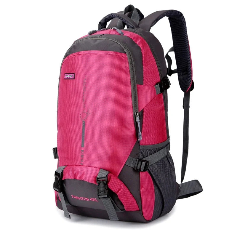 KUBUG 45L большая бейсболка для езды и походов, сумка для путешествий на открытом воздухе, рюкзак для мужчин и женщин, Водонепроницаемый Спортивный Рюкзак Студенческая сумка - Цвет: Rose Red