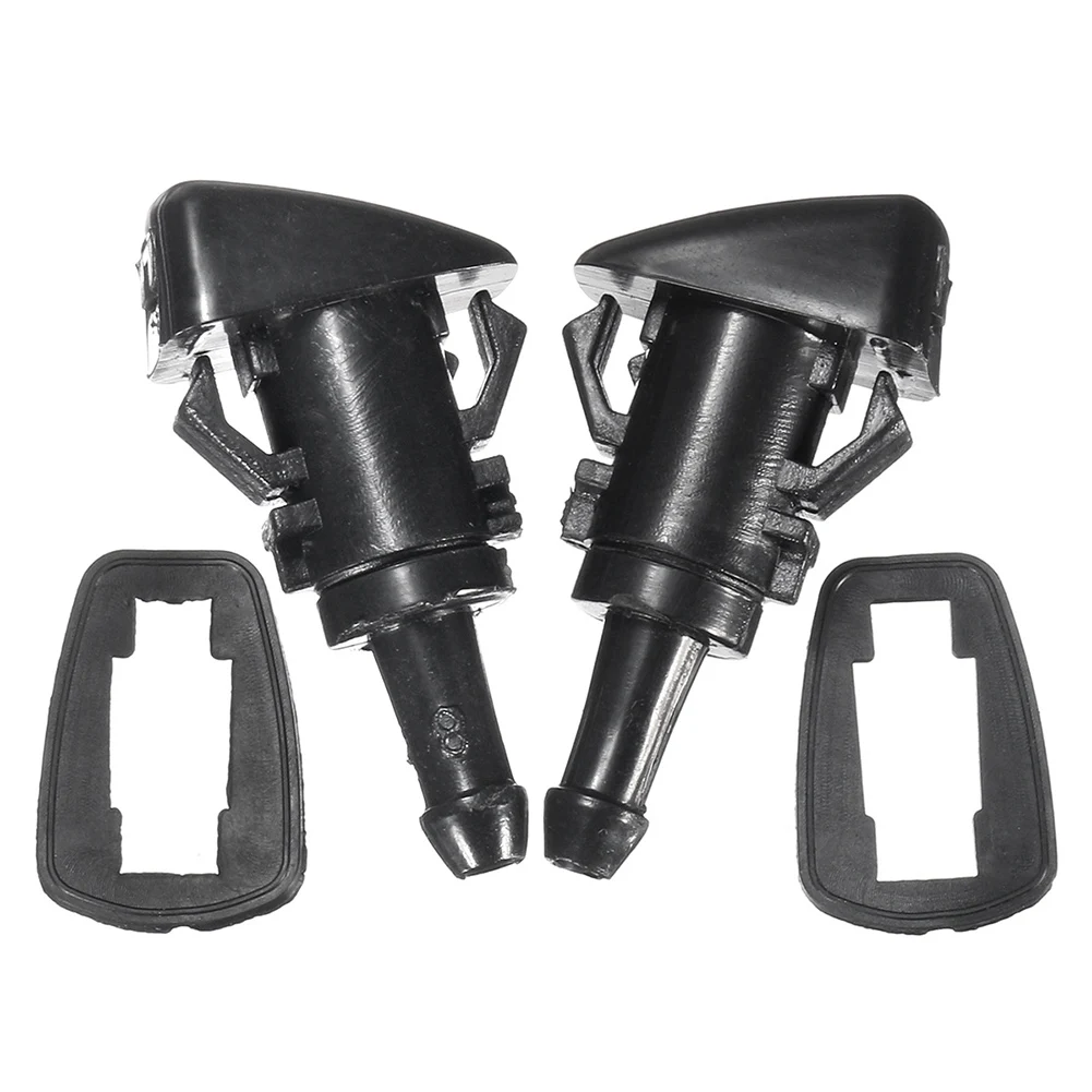 

2pcs Fan Shaped Windshield Water Spray Sprinkler Jet Spout Wiper Nozzle Car Front Universal Adjustment For Caliber 07-12