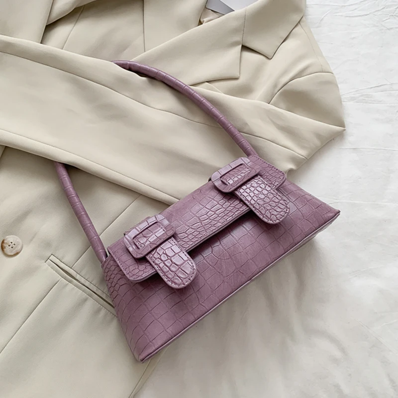 

Stone Pattern Design PU Leather Small Armpit Bags Female Hand Bags 2020 Summer Fashion Women Travel Chain Shoulder Handbags