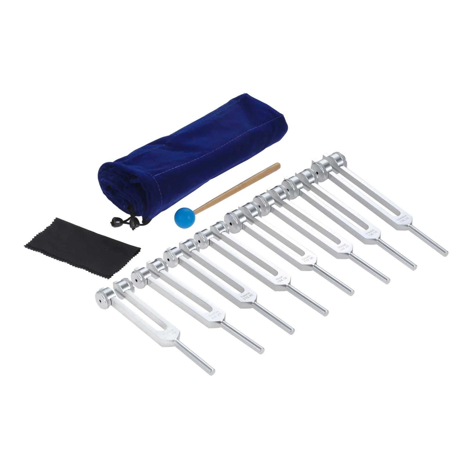 Garfos com Martelo de Silicone Pano de Limpeza para Reparação de Dna Terapia de Som Pces Chakra Soul Purpose Ponderada Ajuste Bolsa Cura 8 & - Image 2