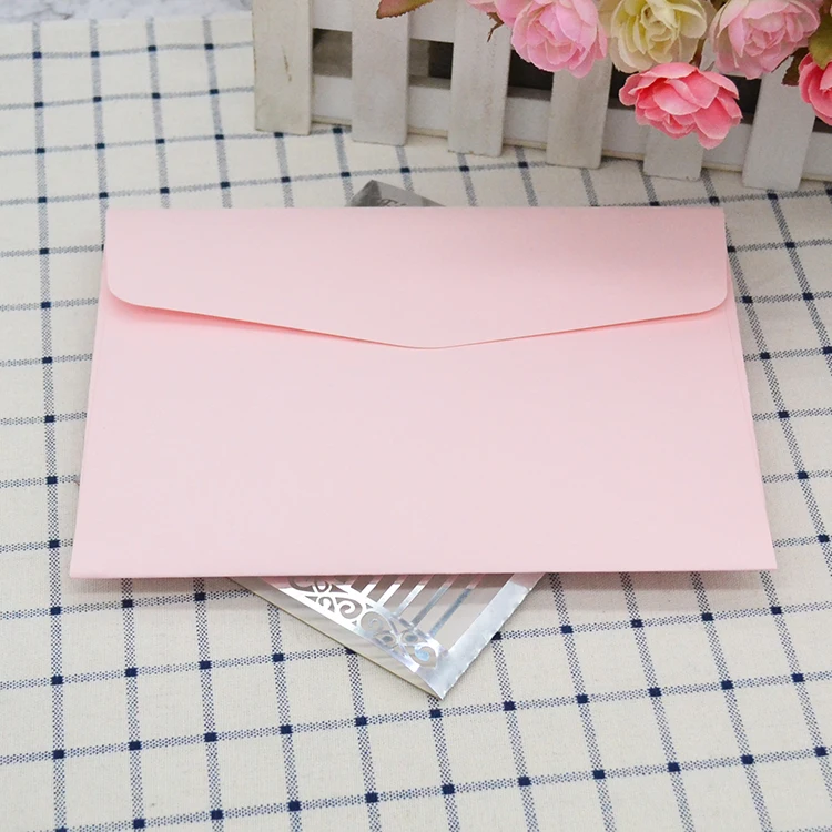 light pink matte 50 шт свадебные приглашения конверт лазерная резка бумаги прямоугольник Карманный конверт - Цвет: light pink matte