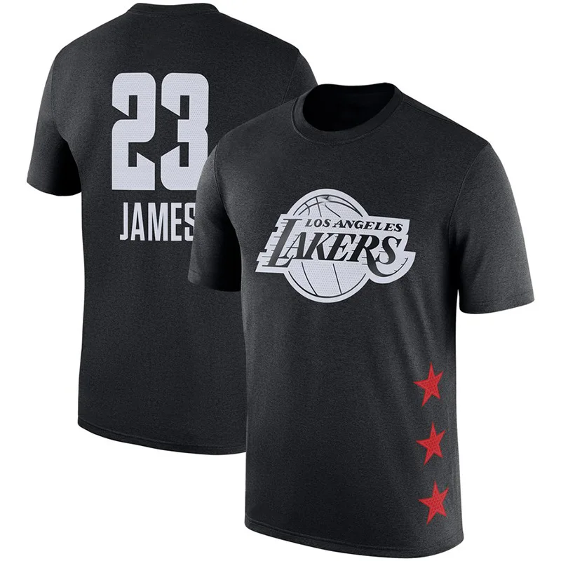 

2019 New Style All-Star Lakers James Daily Life Pure Cotton Short-sleeved T-shirt Casual Sports Coat