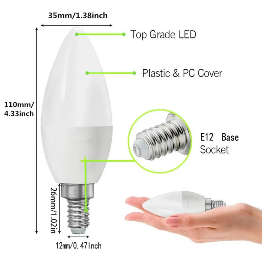 E14/E27/E10 умная WiFi Свеча лампа поддержка Alexa/Google домашняя Светодиодная лампа для ресторана украшения ванной комнаты