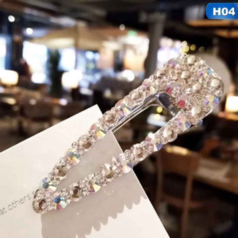 Luxury Pearl Crystal Hair Clips For Women temperament full diamond Reinstone Pearl Elegant Barrettes Hairgrips Hair Accessories - Цвет: 04