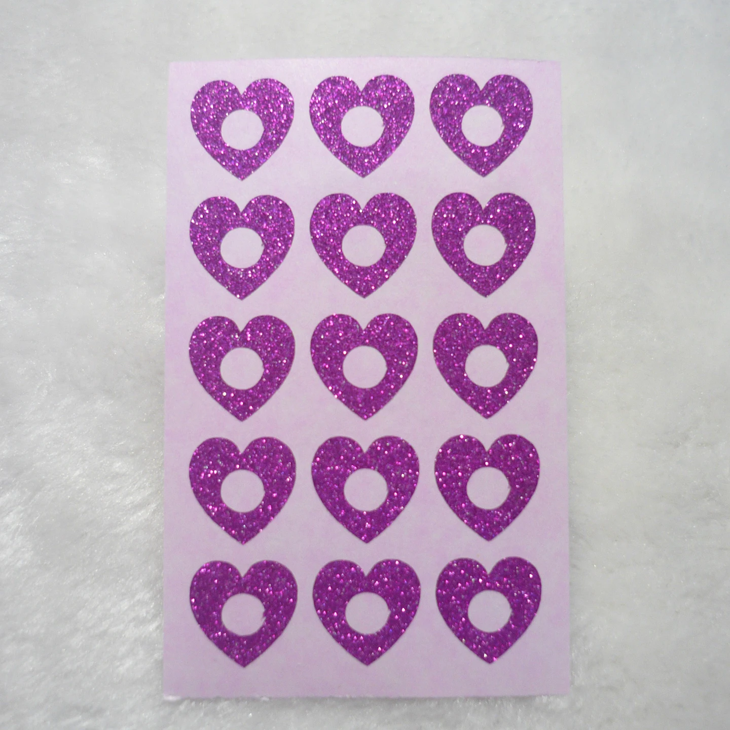 15mm Pink glitter HOLE REINFORCERS STICKER RING BINDER FILE - heart shape | Дом и сад