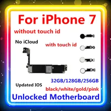 32gb / 128gb / 256gb for iphone 7 Motherboard With Touch ID/Without Touch ID, factory unlocked for iphone 7 Logic board card