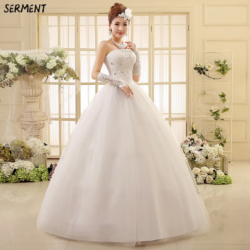

SERMENT Simple Lace Sleeve Wedding Dress Off The Shoulder Suitable for Pregnant Women Floor-Length Spring Summer Autumn Wedding