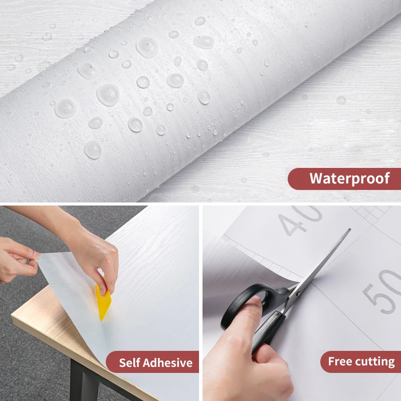 Pure White Selfadhesive Furnitures Renovation Sticker Vinyl Stripe