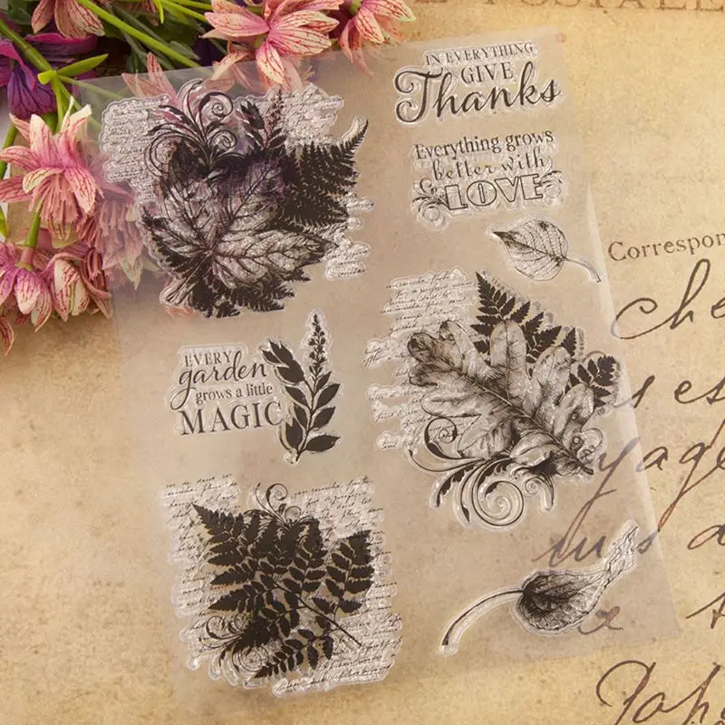 

Leaf Leaves Silicone Clear Seal Stamp DIY Scrapbooking Embossing Photo Album Art
