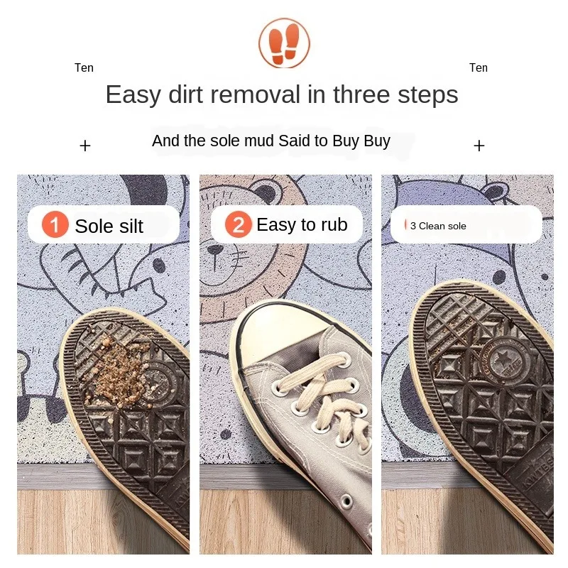 PVC anti-fouling door mat ins home bathroom anti-skid mat can cut foot mat cartoon living room carpet kitchen floor carpet PVC anti-fouling door mat ins home bathroom anti-skid mat can cut foot mat cartoon living room carpet kitchen floor carpet