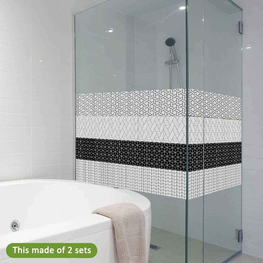 Funlife 21x100cmx7pcs Mosaic Geometric Hand Drawing Pixel Self adhesive Kitchen Bathroom Tile Sticker Functional Wall | Дом и сад
