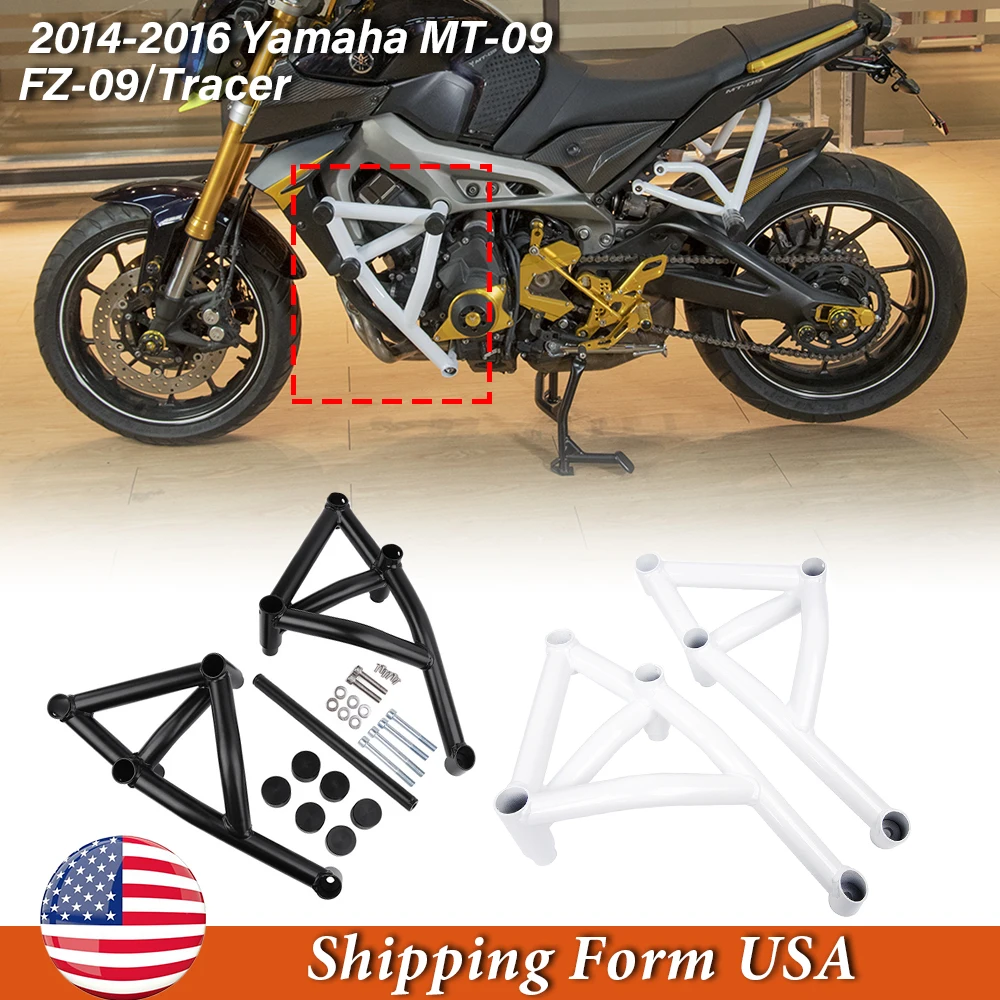 Motorcycle Highway Crash Bar Engine Bumper Guard Stunt Cage Frame Protector For Yamaha MT09 MT-09 2013-2019