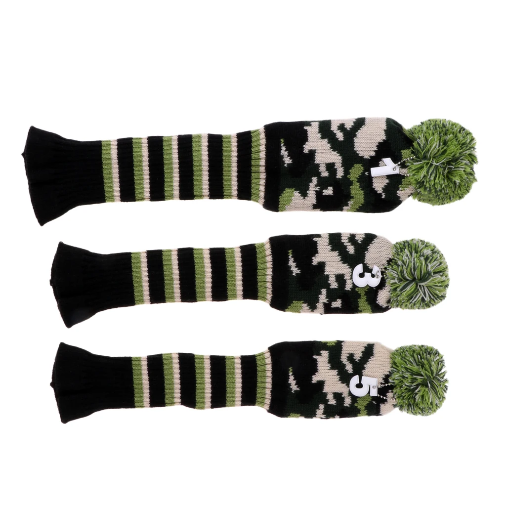 Комплект из 3 предметов для головных уборов Vintange Pom Sock Cover 1-3-5 для водителя Fairway Woods