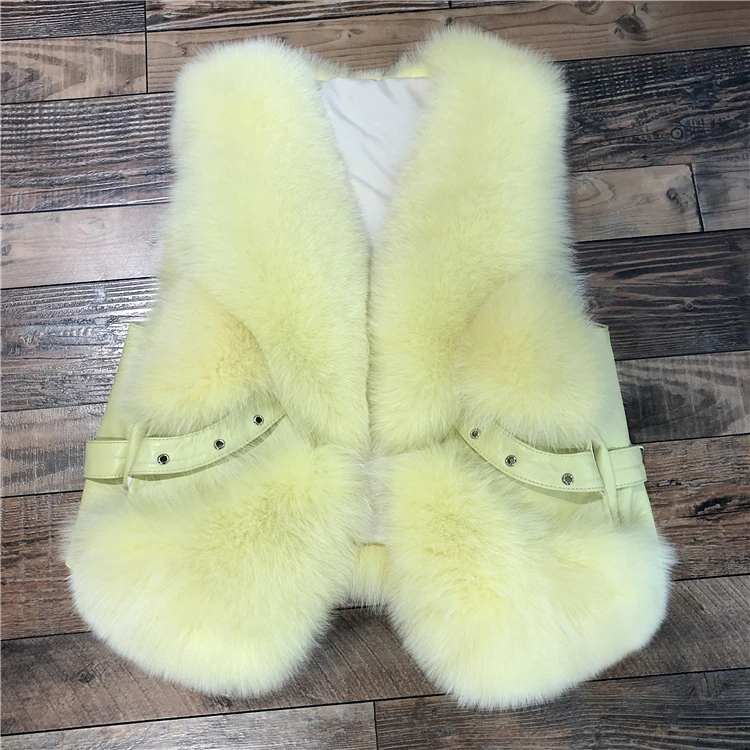 ZDFURS* Женский жилет из натурального меха лисы зимний женский жилет без рукавов натуральная меховая Шуба Женский жилет из натурального меха - Цвет: 1