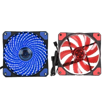 

2 Pcs 120mm PC Computer 16db Ultra Silent 33 Leds Case Fan Heatsink Cooler Cooling With Anti-Vibration Rubber,12CM Fan,12VDC 3P