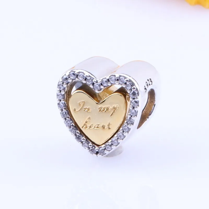 

Original 925 Sterling Silver Bead Creative Style In My Heart Fit Pandora Women Bracelet & Necklace Diy Jewelry