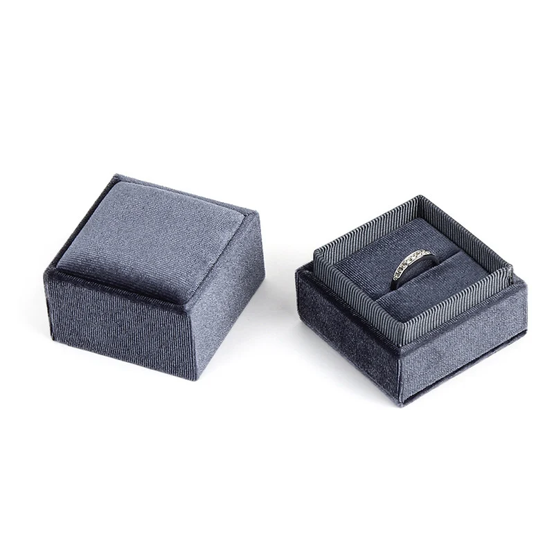 Gray 5,6x5,6x5,6 см 10 шт. высококачественные бархатные ювелирные изделия, серьги, кольца, коробки на День святого Валентина, свадьба, подарок, упаковка, Подарочная коробка, чехол - Цвет: Gray