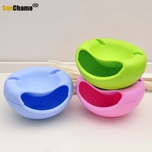 Bowl Snack-Storage-Box Lazy-Snack Plastic Creative-Shape Modern Double-Layers 1pcs Living-Room