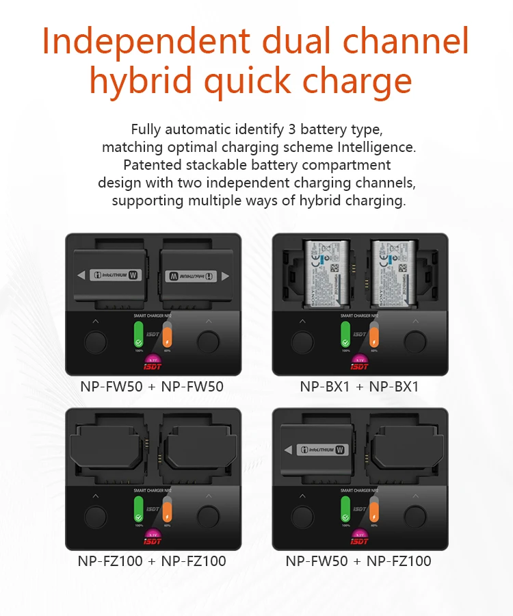 ISDT NP2 все в одном Камера Батарея Зарядное устройство может поместиться для NP-FZ100 NP-FW50 NP-BX1 Батарея для sony Камера Батарея зарядки
