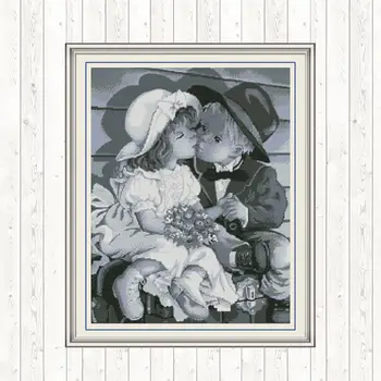 

Childhood Chinese Cross Stitch Kits DIY Needlework Printed Kit Printed on Canvas Painting Embroidery Kits and Home Decor Kit