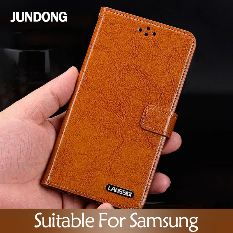 

Flip Case For Samsung S6 S7 Edge S8 S9 S10 Plus A30 A50 A70 Oil Wax Skin Cover For Note 8 9 10 A5 A7 A8 2018 J3 J5 J7 2017 Case