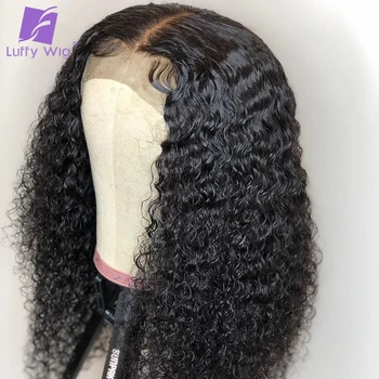 

Short Curly Human Hair Wigs For Women Preplucked 4x4 Lace Closure Wig With Baby Hair Brazilian Remy Lace Frontal Wig luffywig