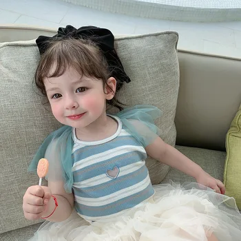 

2020 Hot Selling Baby Girls Boys Embroidery Patchwork T-Shirt Summer Fashion Kids Top Tees 1-7 Years