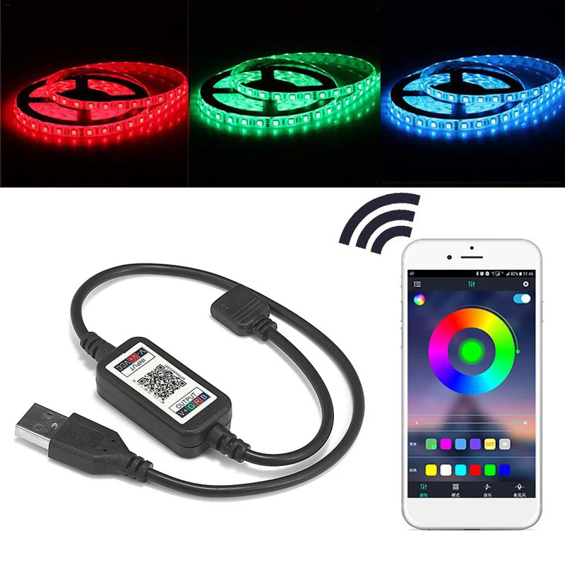 RGB светодиодный Bluetooth контроллер мини умный Bluetooth контроллер Регулируемый домашний декор прочный RGB Bluetooth контроллер 5050 3528