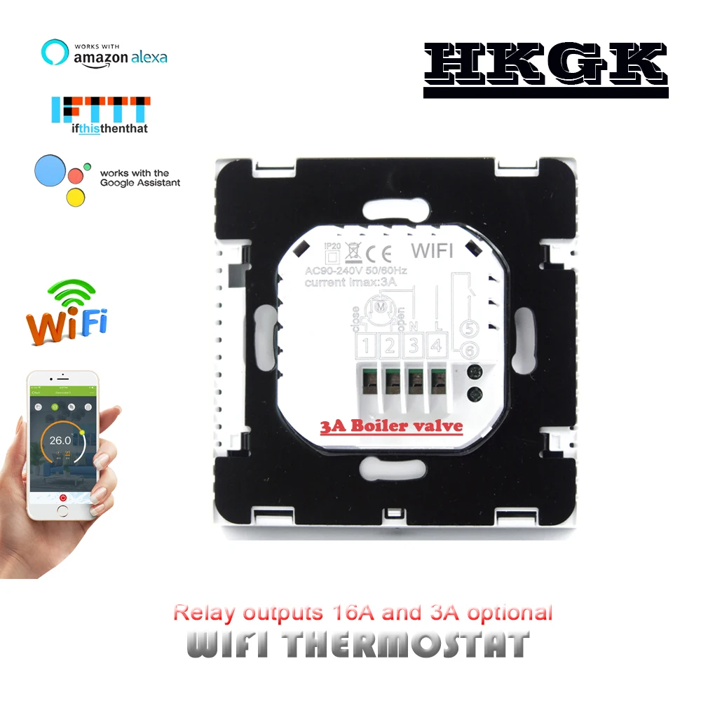 3A водонагреватель/16A электрическое отопление может регулировать 0,5 ° Wi-Fi термостат, и Google Assistant управление соединением